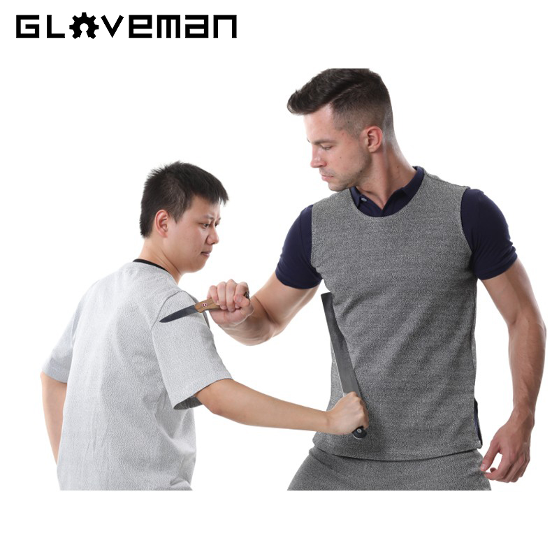 GLOVEMAN Grey level 5 anti cut Knife Resistance personal protective equipment V-neck stab proof clothing vest