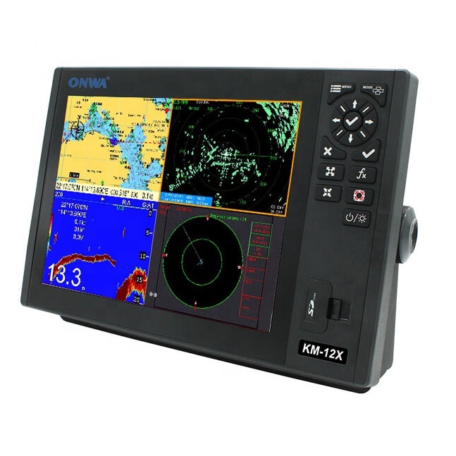 ONWA 12 дюймов KM-12X (новинка) 5-в-1 морские GPS + плоттер + АИС класса B + Fish Finder + морской радар функция
