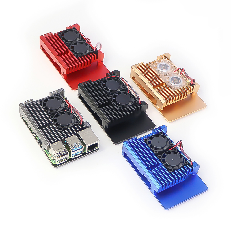 SZOMK raspberry pi 4 металлический корпус охлаждающий вентилятор корпус из алюминиевого сплава
