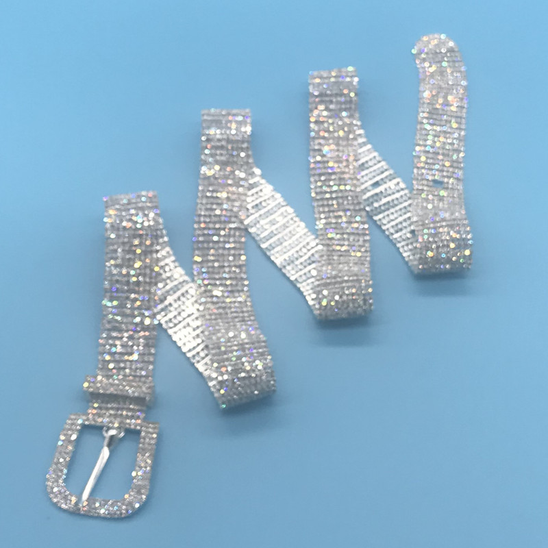 Wholesale new fashion waist chain belt for ladies full belt Rhinestone bling shiny chain belt for women