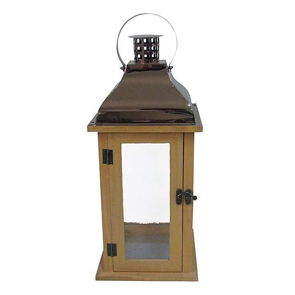 Copper Topped Wooden Lantern