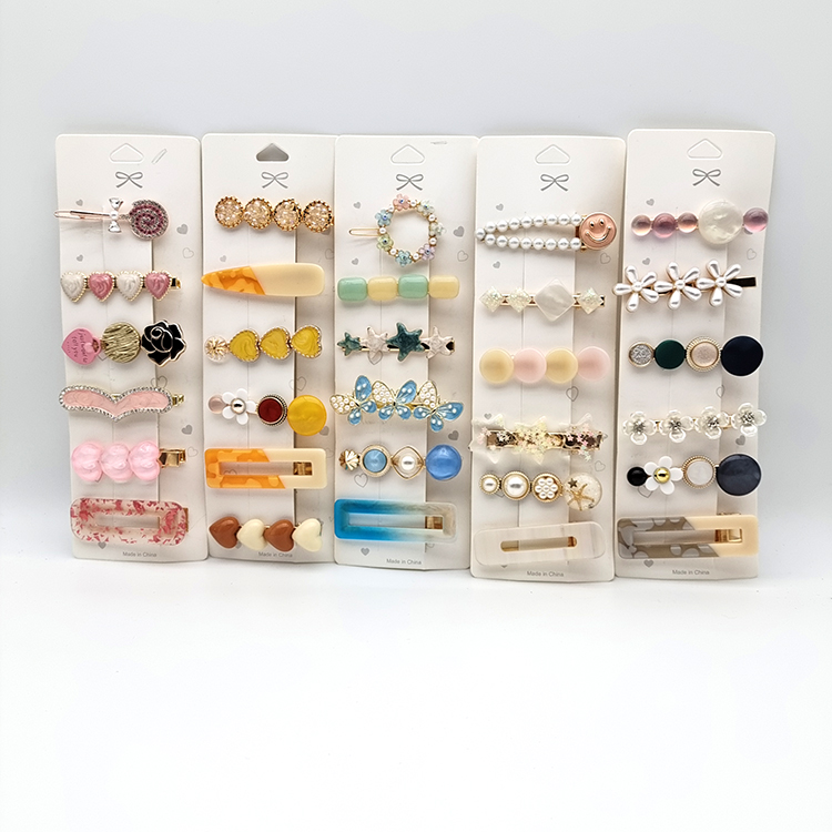 Cute Girl Hair Clip Multiple Styles Alloy Hairgrips Set Luxury Point Drill Pearl Hair Clips Set Hair Accessories