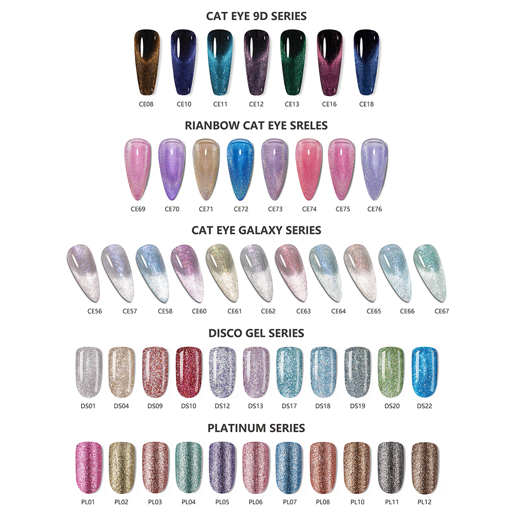 Factory Direct Sale DIsco Gel Nail Polish Super Shine Platinum Cat Eye Gel In Stock