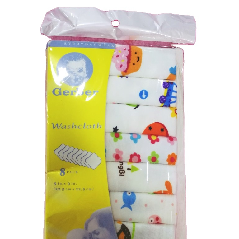 2021 New Arrival Printed Baby Face Cloth 8pcs Pack Soft Baby Small Towel