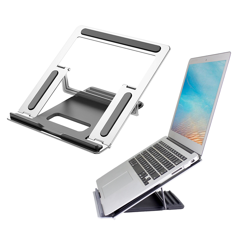 Portable Aluminum 4 Levels Height Adjustable Desk Computer Mount Laptop Riser Stand for MacBook Notebook