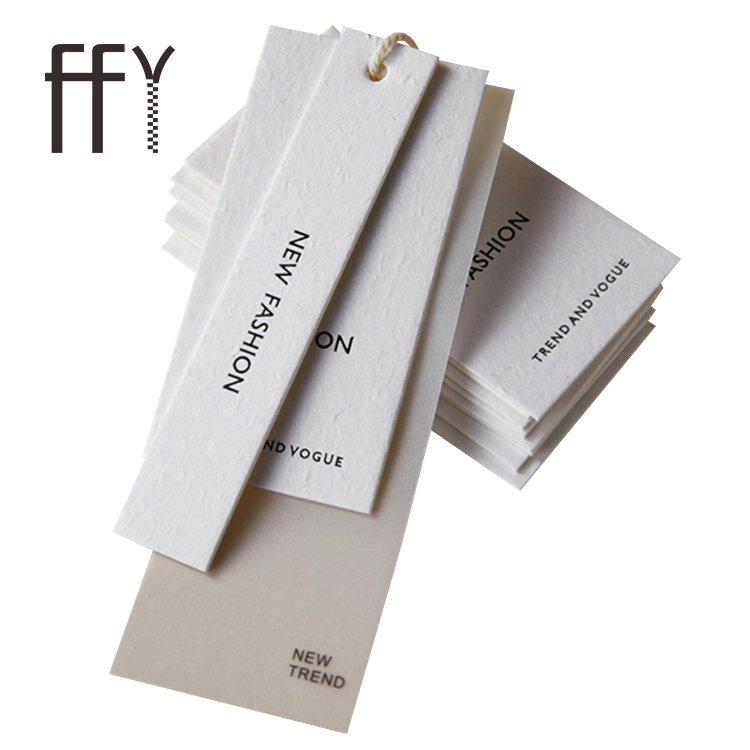 Fashion Design White Clothing Hang Tag Lables Custom Paper Hang Tags String For Garment