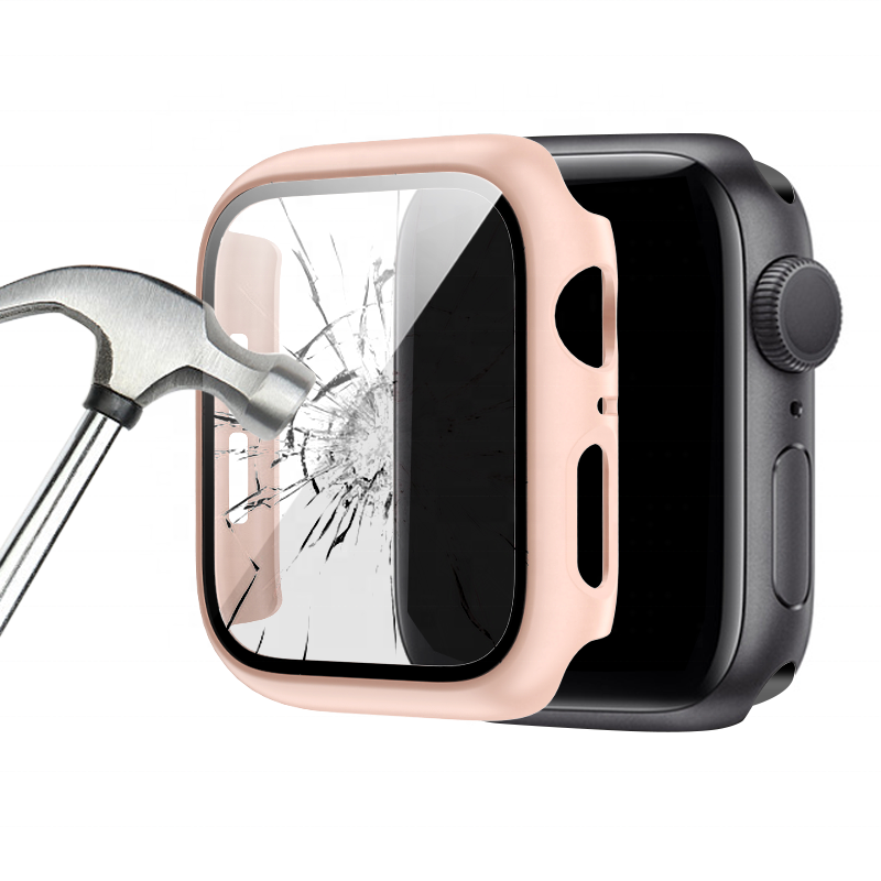 Хит продаж, чехол для Apple Watch SE 6 5 4 3 2 1 SE, защита для экрана с закаленным стеклом, Жесткий ПК, полное покрытие, защитная пленка 38, 40, 42, 44 мм