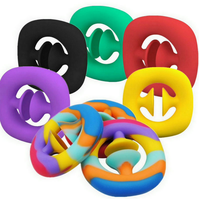 cheapest price Top selling Products 2021 Silicone Hand Grip Fidget Gadget Snap Fidget Toy Snap Pop Sensory Smile Toys