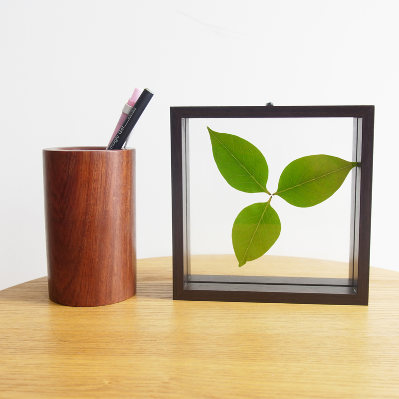 Custom Square mdf Double-sided glass specimen picture frame Display photo picture frame