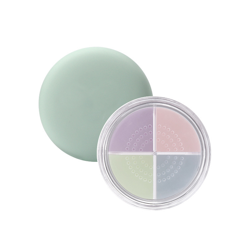 2021 New style Quad grid design Cosmetics loose powder and finishing powder with Powder puff