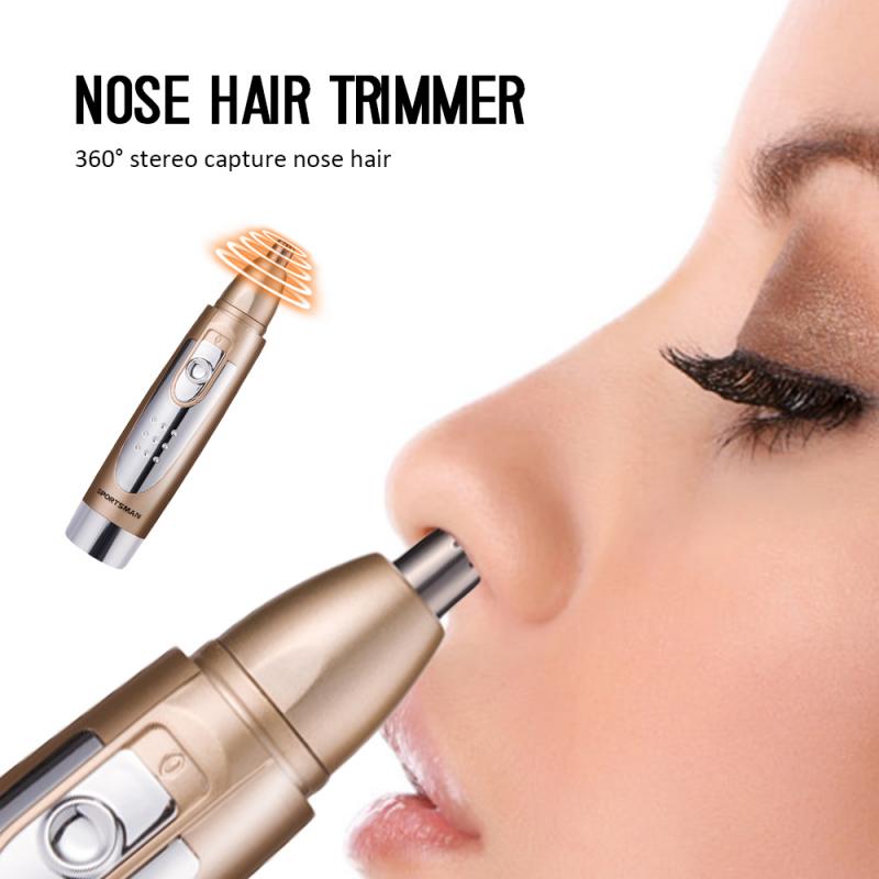 Men's Portable Waterproof Electric Nose Hair Trimmer Removal With Battery Pen Shape Ear Hair Shaving Tools With USB Charger