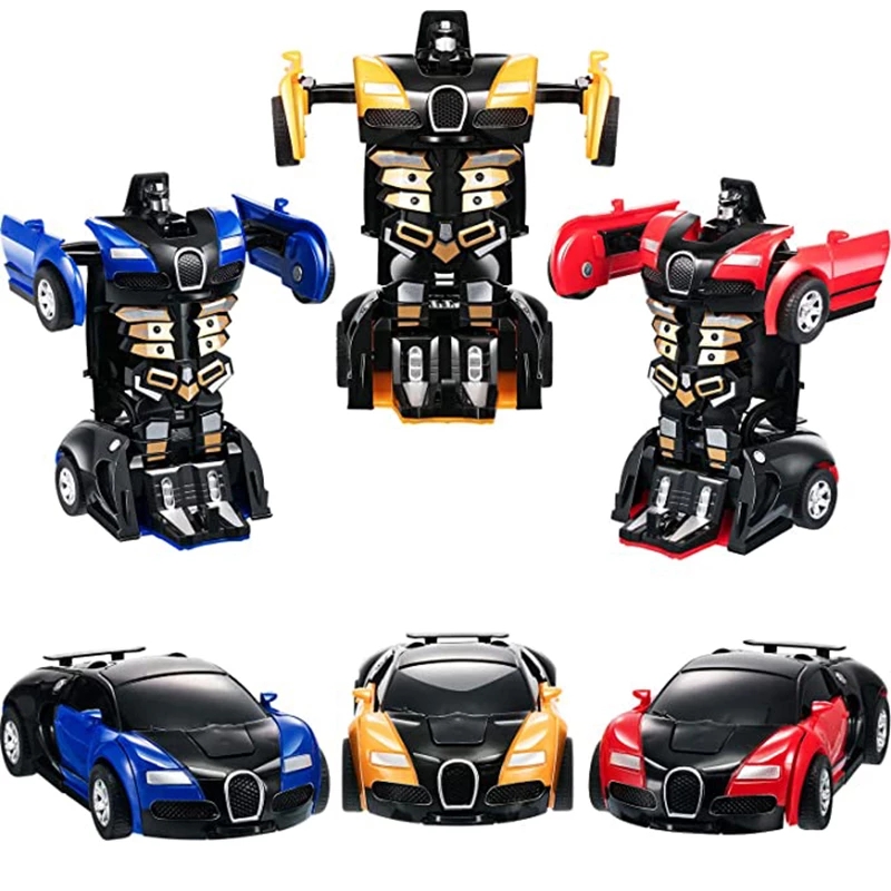 New One-key Deformation Car Toys Automatic Transform Robot Plastic Model Car Funny Diecasts Toy Boys Amazing Gifts Kid Toy