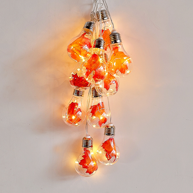 YY22 Outdoor Maple Bulb Room Decoration Thanksgiving String Lights Led Halloween String Lights