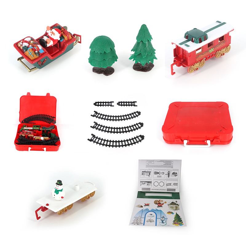 Electric Train Railway Toy Set Christmas Track Gifts Assembly Slot Toys With Music And Light