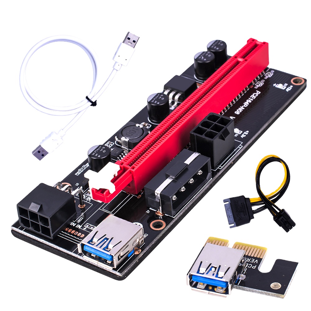VER 009S PCI-E 1X to 16X LER VER009S Riser 009 Card Extender PCI Express адаптер USB 3,0 кабель питания