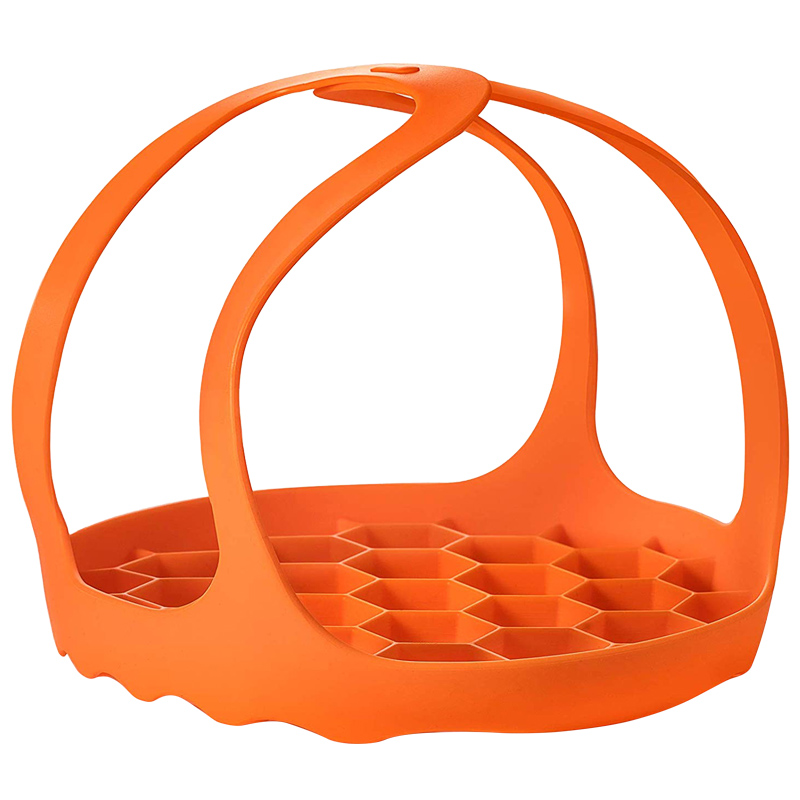Leakproof Silicone pressure cooker bakeware sling egg rack with handle grip