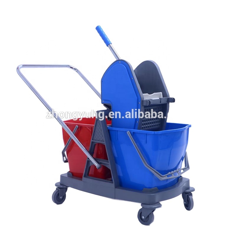 ZY4003 двойное ведро 20 Л x 2 Швабра Wringer тележка 40 л Очищающее Оборудование