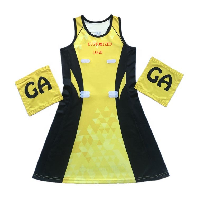 Полностью сублимационное платье netball, униформа netball с нагрудниками из китая