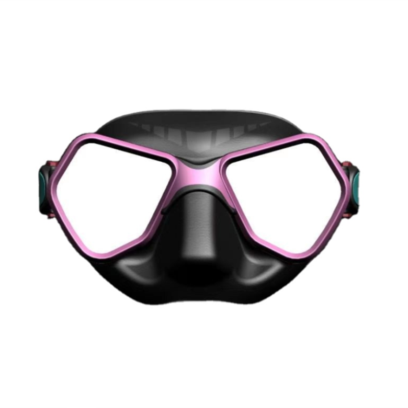 Silicone skirt 65CC low volume anti-fog tempered glass len scuba deep diving mask for hunting diving
