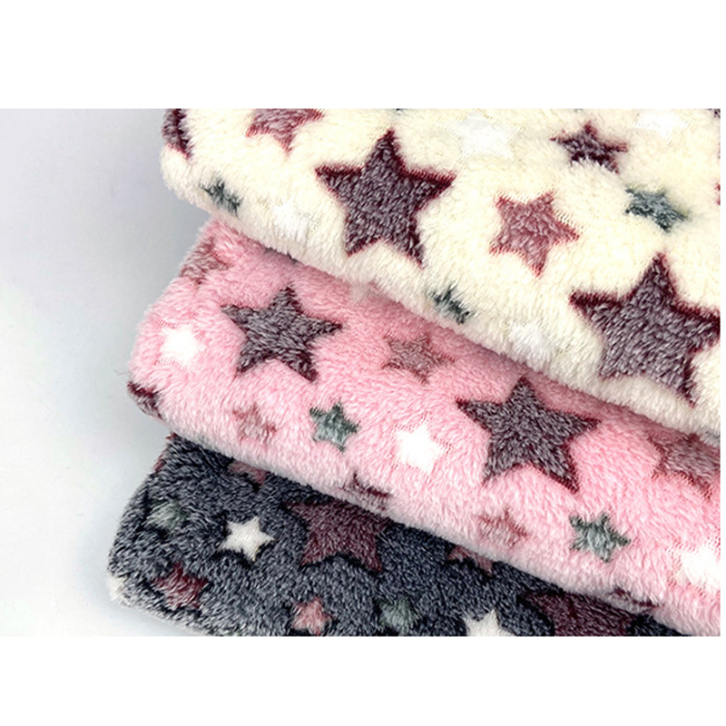 Printing color five-pointed star shoes and hats pet mat flannel offset printing coral fleece double-sided blankets home stock fa