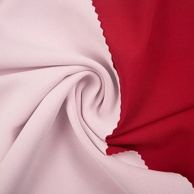 eco friendly yoga wear lycra polyester polyamide elastane 4 way stretchable double knit fabric white red