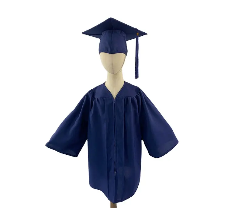Kindergarten Graduation Caps and Gowns Hot Sell Matte Navy Blue Uniform for School Children for Unisex T/t,west Union Woven
