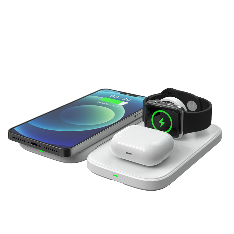 Bidao Foldable Wireless Charger 3 In 1 Cool Multifunctional Wireless Charger 15W Fast Charging Magnetic Wireless Charger