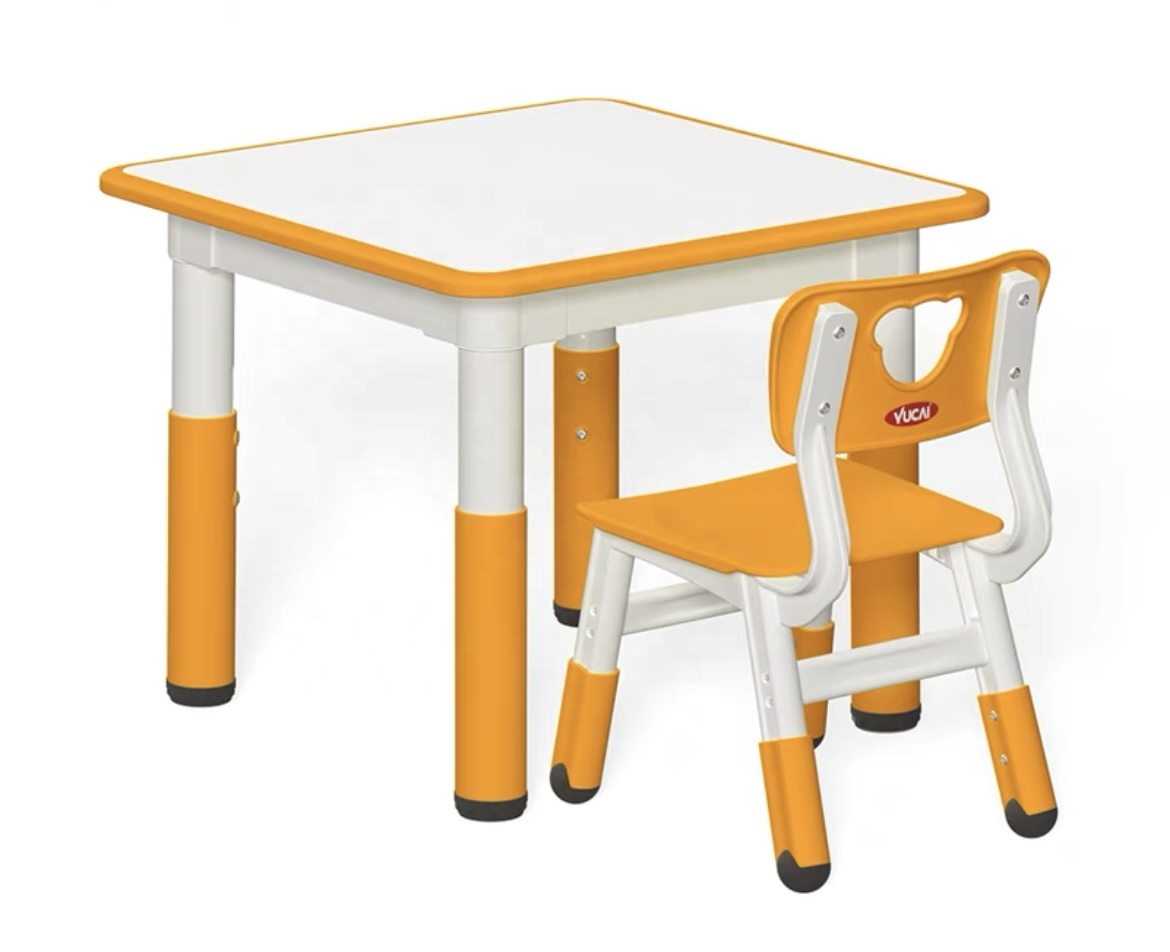 Orange children's school ergonomics single child furniture desk and chair set