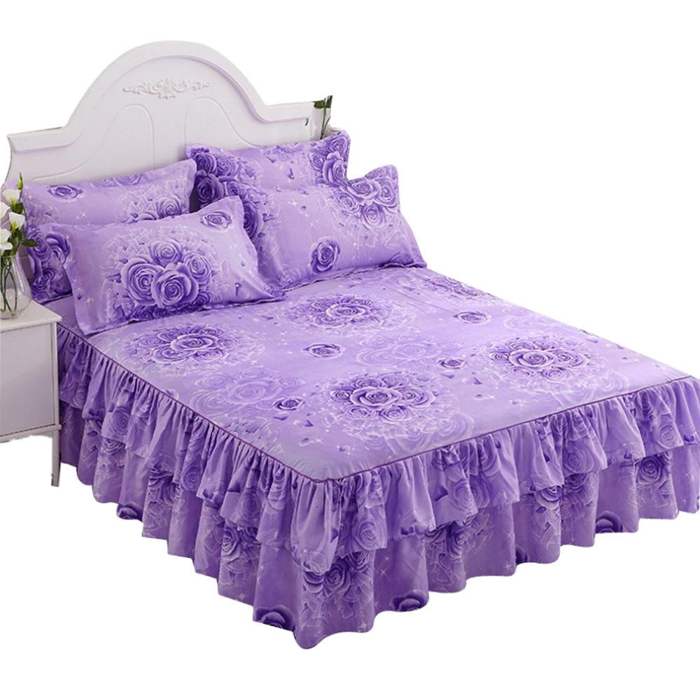 Bed skirt Floral Fitted Sheet Cover Graceful Bedspread Lace Fitted Sheet Bedroom Bed Cover Skirt Wedding Housewarming gift