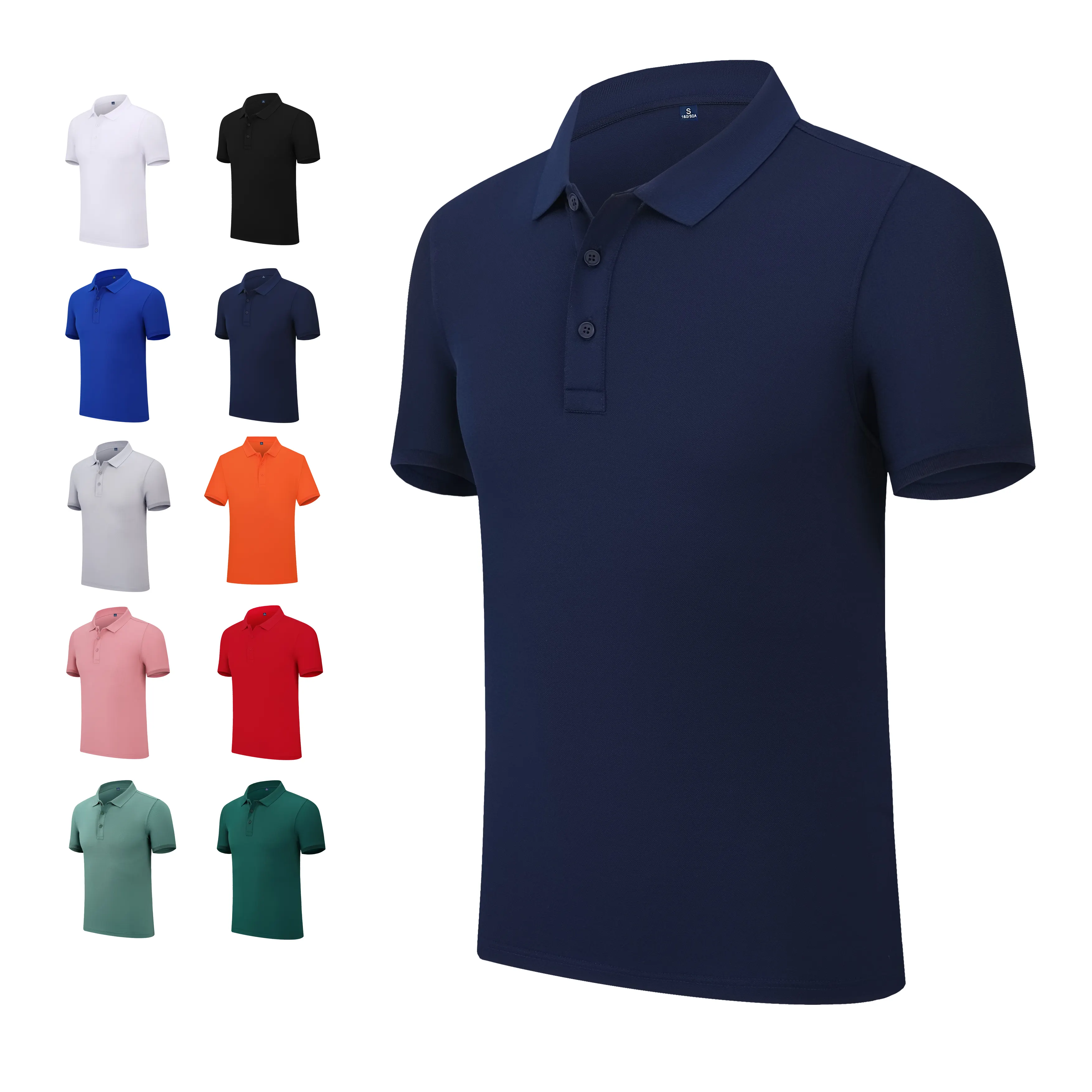 High Quality Plus Size 100% Cotton Men's Polo Shirt Custom Pique Polo Shirts with Embroidery Logo
