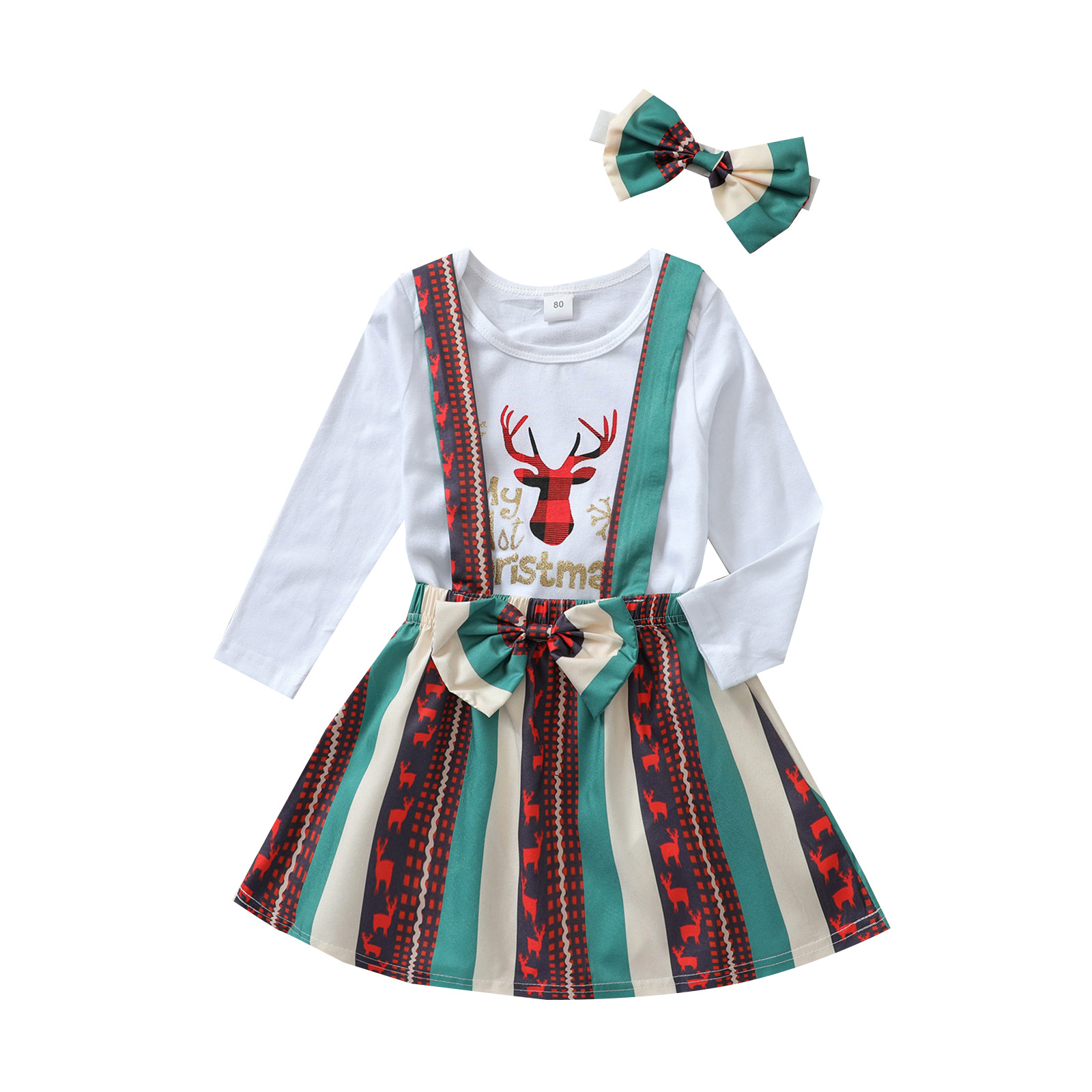 Hot Selling Products Wholesale Fashion Long Sleeve 100% Cotton Baby Girl's Clothing Sets With Headband