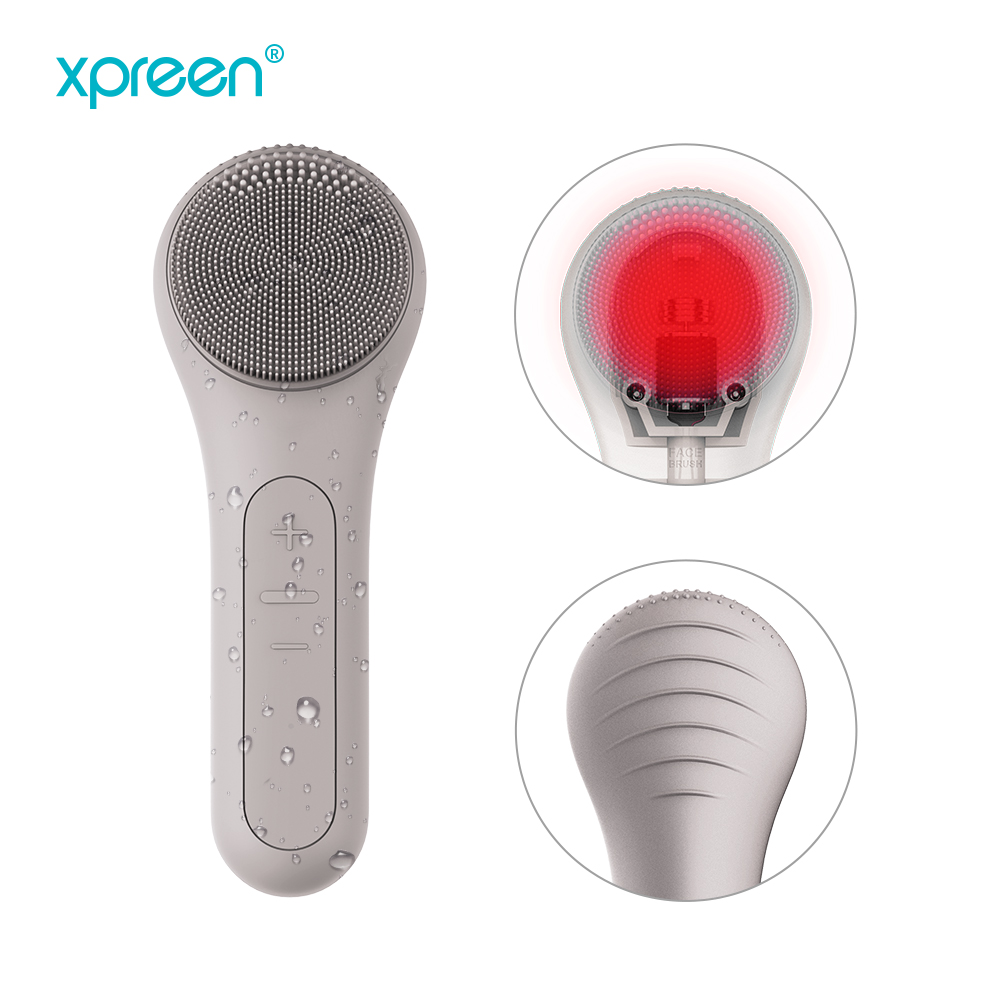 Portable wireless cherging sonic waterproof silicone facial cleansing brush