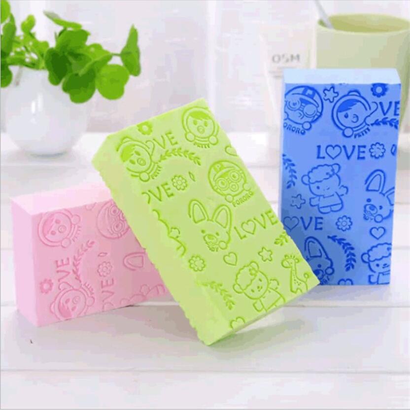 Wholesale Quality Eponge Exfoliante Baby Bath Sponge Exfoliant Newborn Bathing PVA Cartoon Printed Mud Back Rubbing Sponges