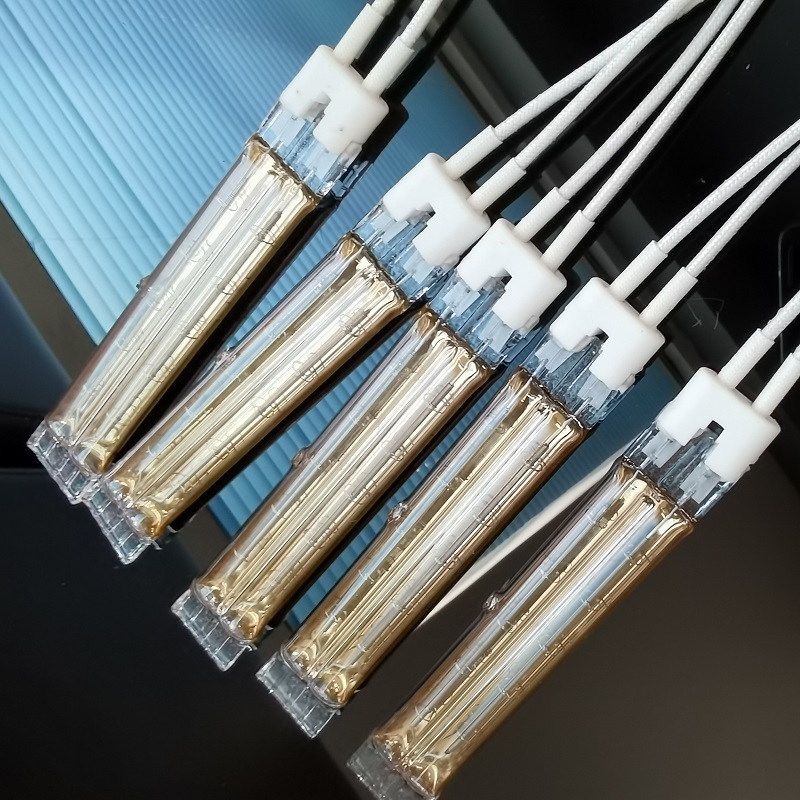 600w 145mm 115V Twin Tube Half Gold Infrared Lamp Fast Medium Wave For Painting Drying Curing Heater IR Lamp