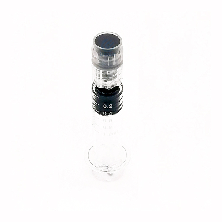 standard luer lock/slip cap CBD oil glass syringe with measurement lines essential oil syringes packaging