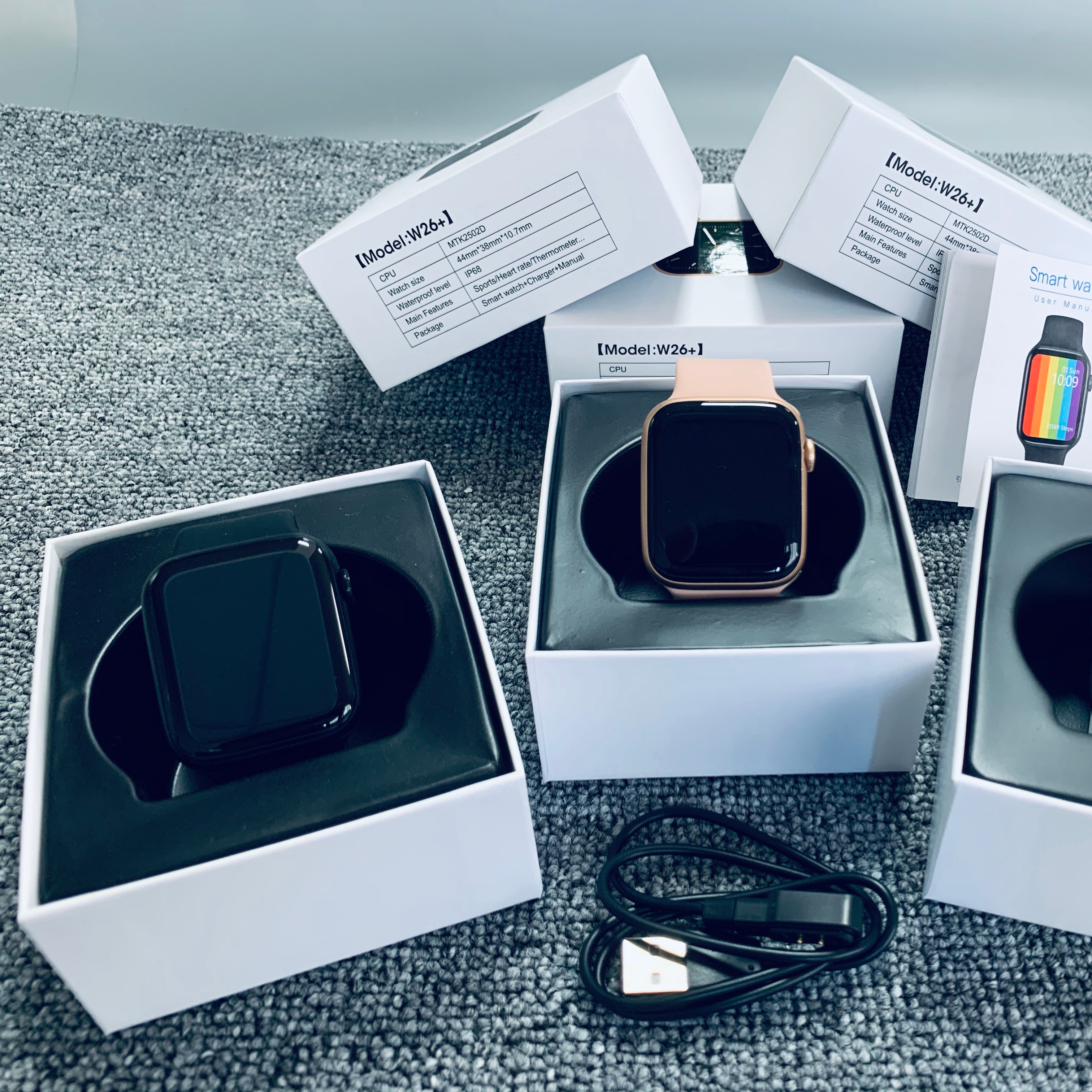 Серия 6 W26 + w26 плюс Смарт-часы 1,75 полный экран с сенсорным управлением Reloj Смарт ремешок для наручных часов W26 + спортивные часы для мужчин