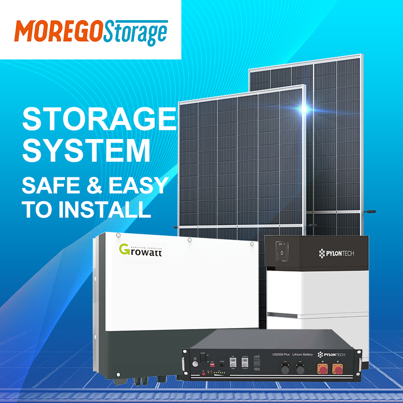 Moregostorage complete solar generator kit 20KW 15KW 10KW 5KW solar panel systems with Growatt hybrid inverter battery