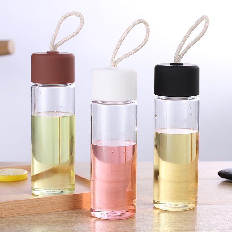 BPA бесплатно Многоразовые Пластиковые Мини бутылки для воды кофе кружка для путешествий с веревкой широкий рот спортивная чашка для воды