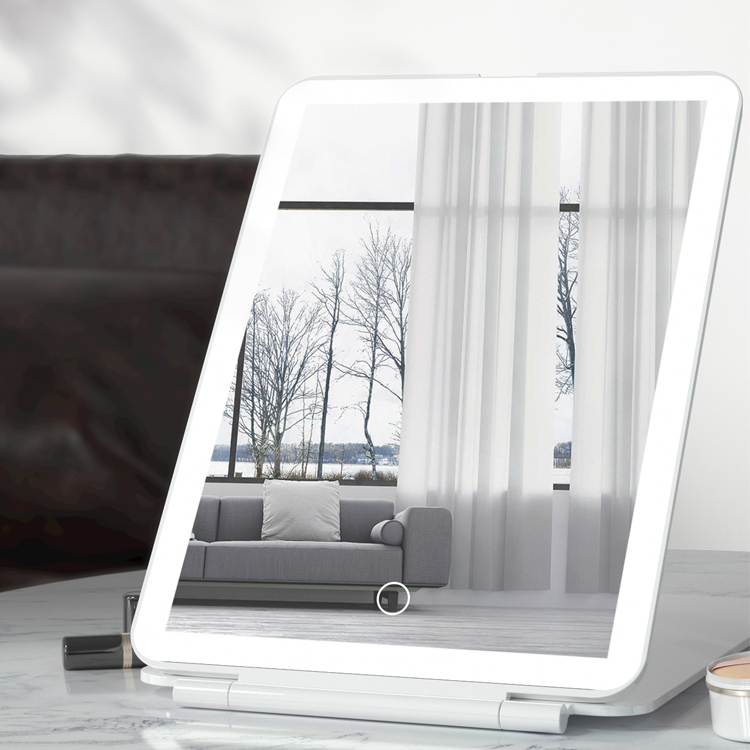 Карманные зеркала в форме Ipad, светодиодная подсветка, косметические зеркала, портативное складное ручное косметическое зеркало