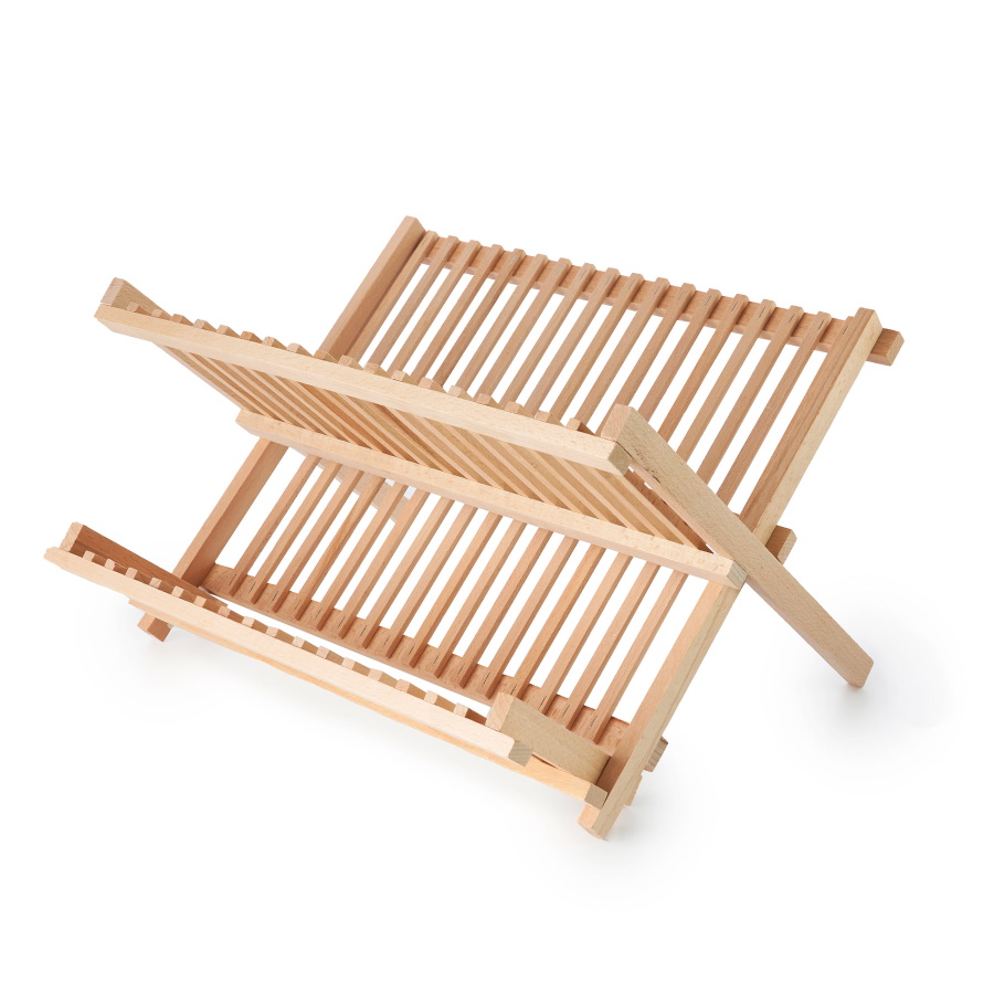 Hot sale Hone Essentials Dish Drying Rack Pinewood natural color and foldable saving space
