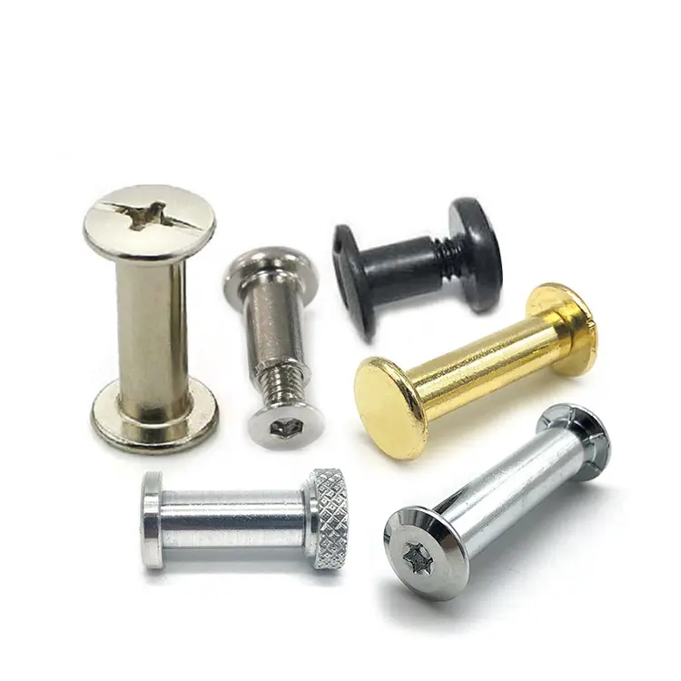 Chicago screws countersunk head sex bolt binding post rivet stainless steel male and female screw chicago screws for leather