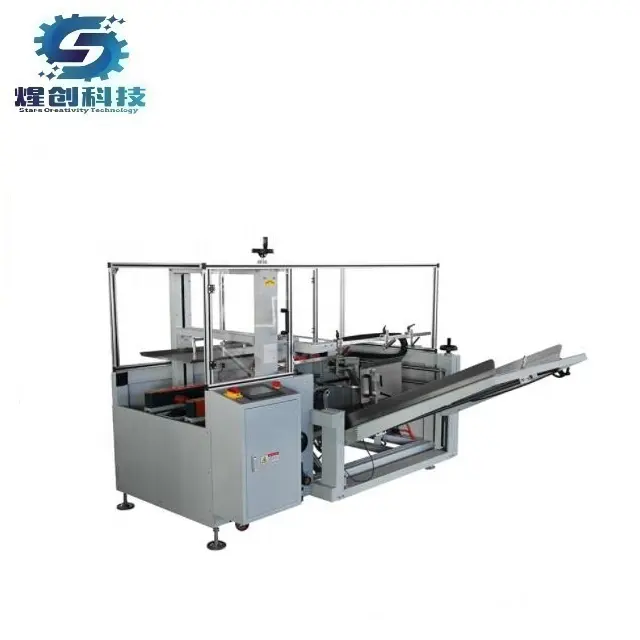 fully automatic case box carton erector with tape sealing bottom