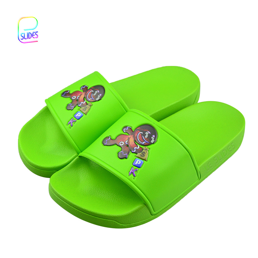Fashion Design Summer Beach Embossed Custom Logo Rubber PVC Sandals Kids Boys Girls Children Slides Slippers