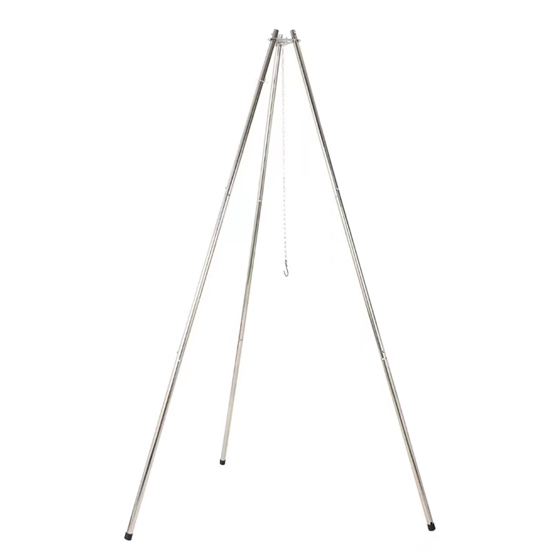 Adjustable Height Portable Barbecue Hanging Tripod Charcoal Camping BBQ Grill Tripod Charcoal Barbecue