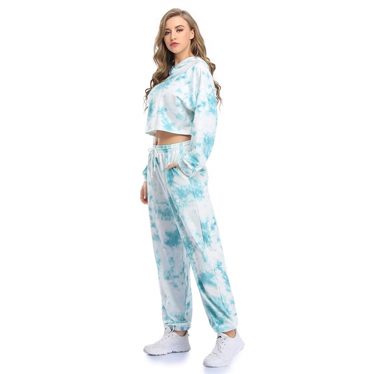 Оптовая продажа, модные женские толстовки и свитшоты, наборы для отдыха Tie Dye
