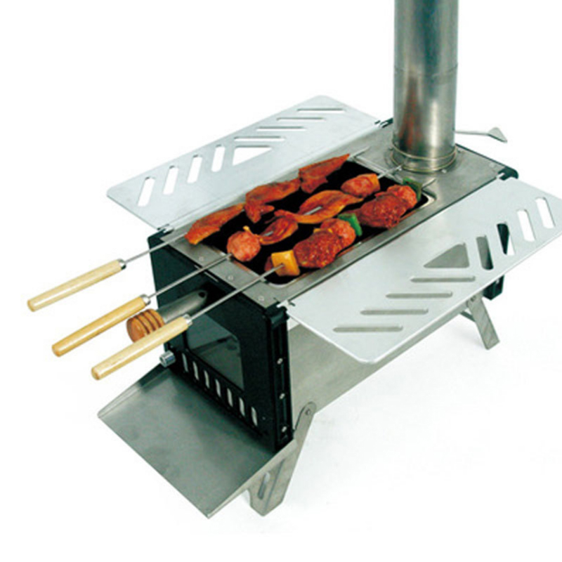 Stainless steel portable mini tent wood stove for camping