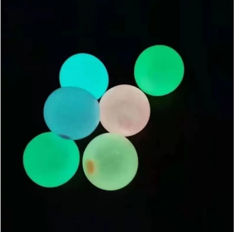 4.5CM TPR Soft Luminous Air Sticky Ceiling Balls Sticky Glowing Wall Balls Glow In The Dark Toys For Kids