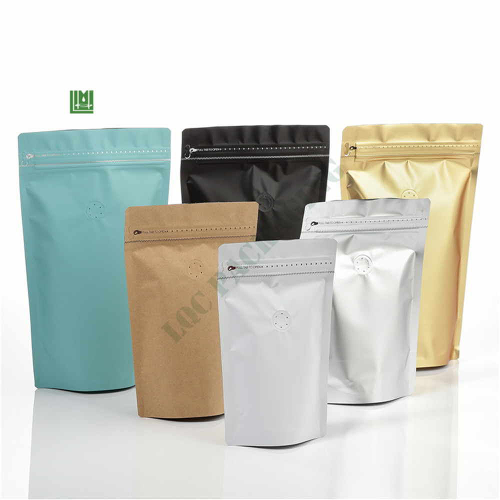 Wholesale 250g Eco friendly zip lock black Kraft paper bag food packing