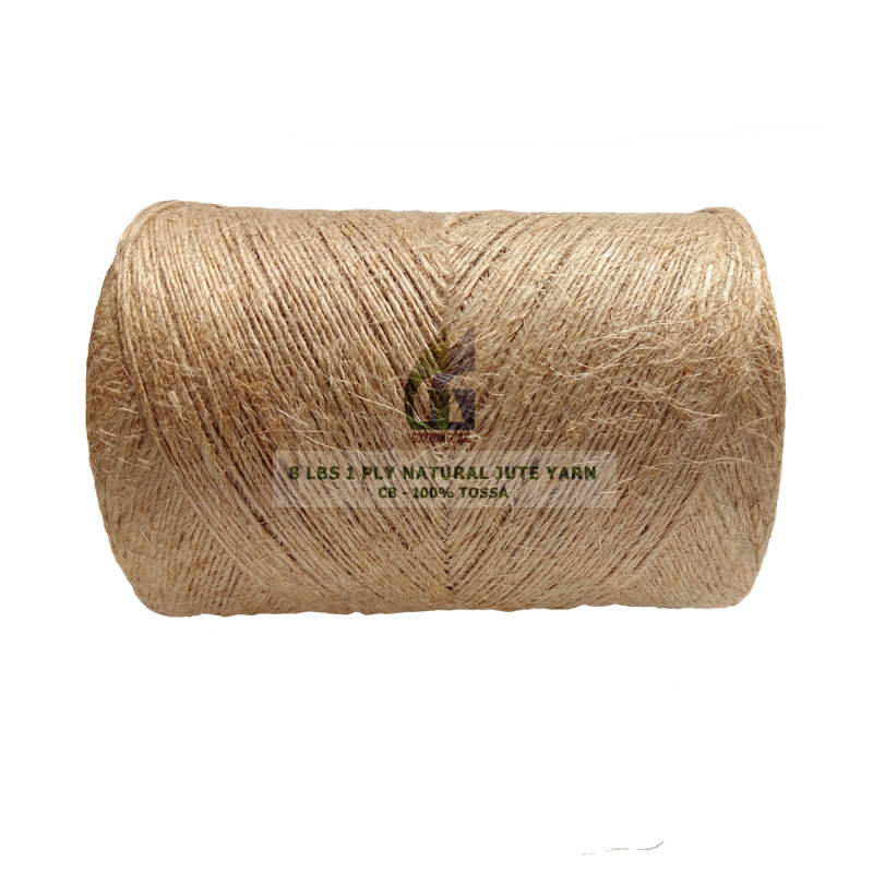 8 LBS 1 PLY 100% TOSSA CB QUALITY JUTE YARN Eco-friendly Hand Knitting Single Yarn Natural Jute Color CB Special GG8LBS1PLY Spun