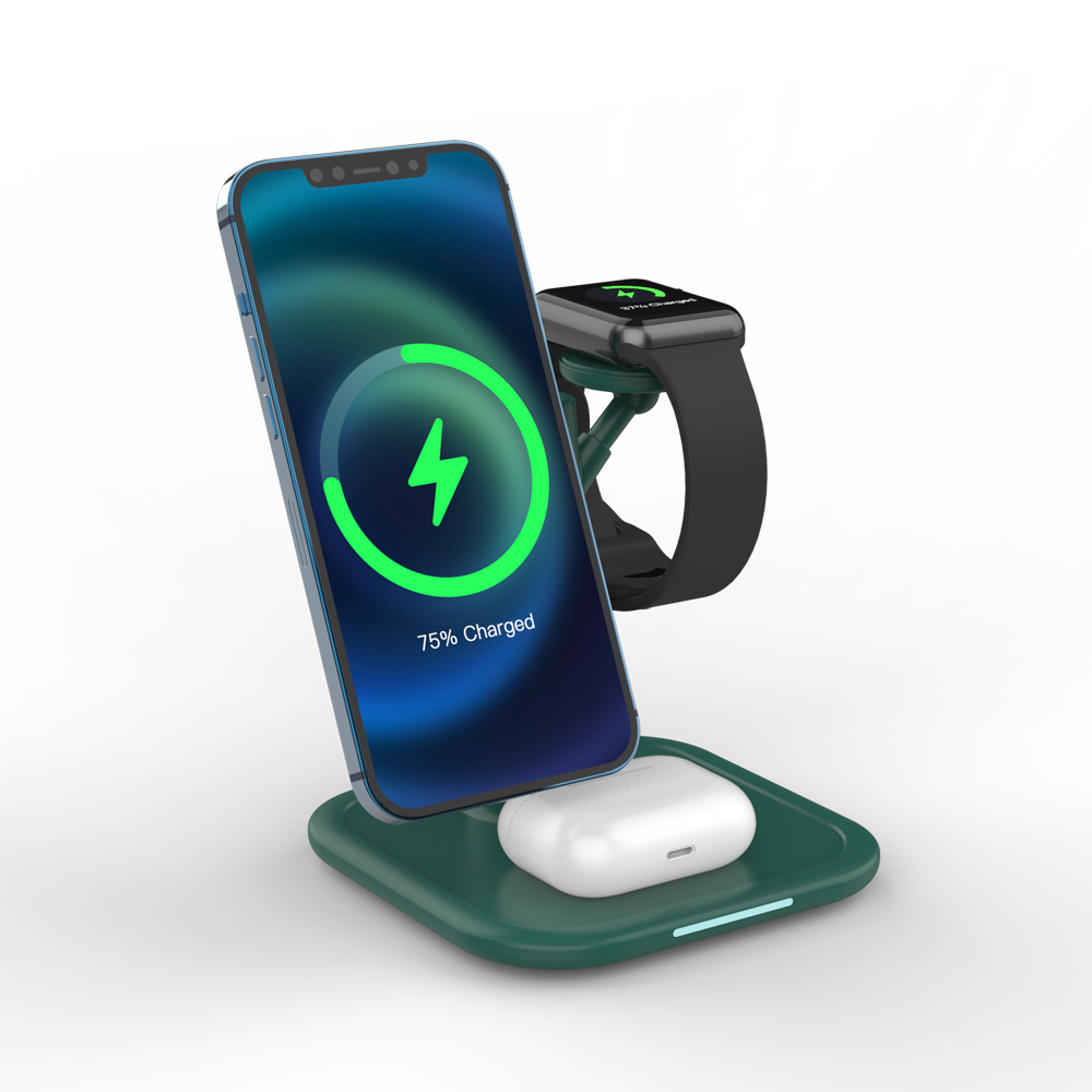 Wholesale 3 In 1 Wireless Charger Stand Fast Charging Cell Phone Holder Multi-function 3 in one Wireless Charger